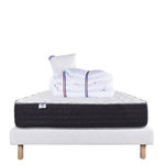 LUXURY LITERIE Ensemble literie ressorts, Sérénité Ferme, Blanc. Coloris disponibles : Blanc