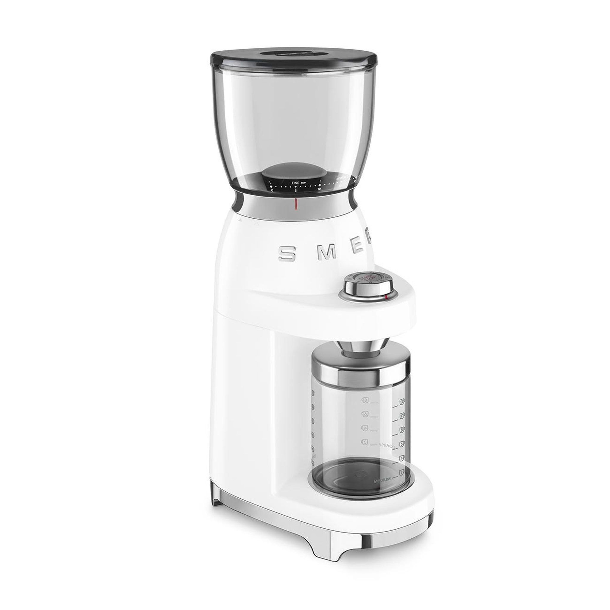 Voir la diapositive 3 : SMEG Moulin à café 130g 150w blanc - CGF11WHEU