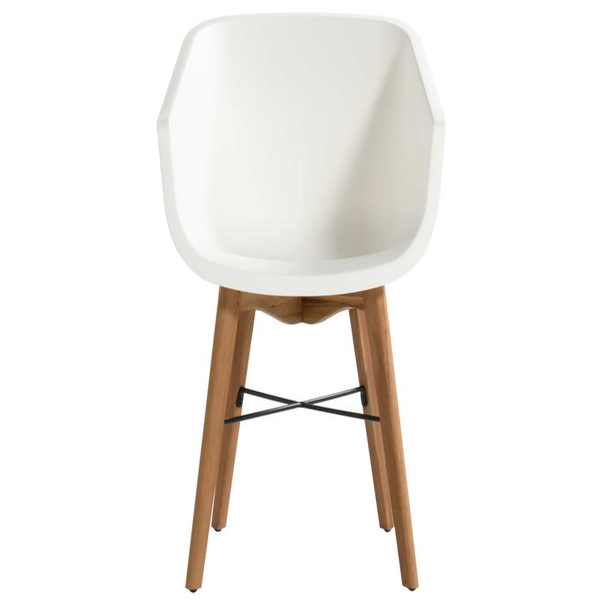 Chalet & jardin Lot de 2 chaises Amalia Eucalyptus en résine - pieds en bois - Blanc