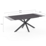 Voir la diapositive 5 : ID MARKET Table à manger extensible rectangle JASPE 6-10 personnes plateau effet béton pied araignée gris anthracite 160-200cm