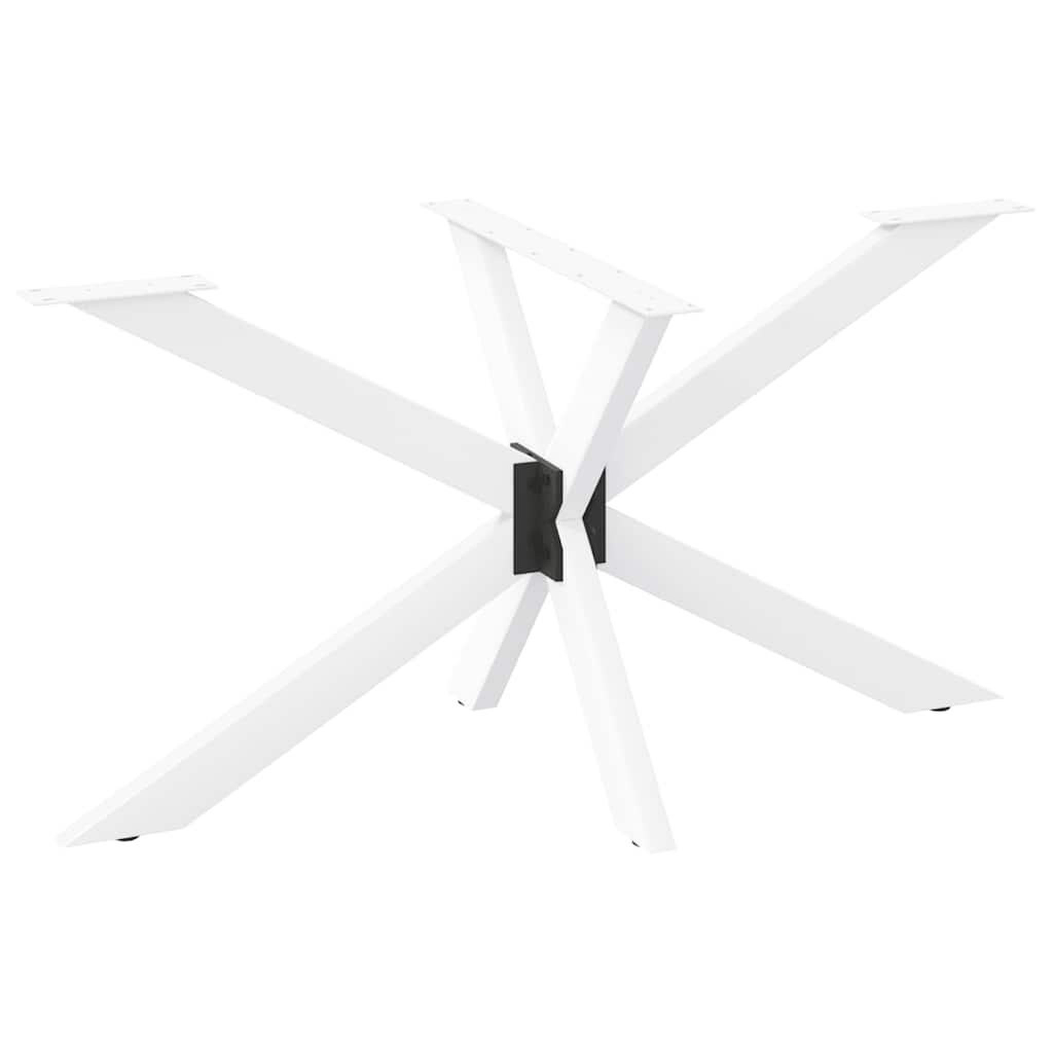 VIDAXL Pied de table a manger forme d'araignee blanc 120x68x(72-73) cm