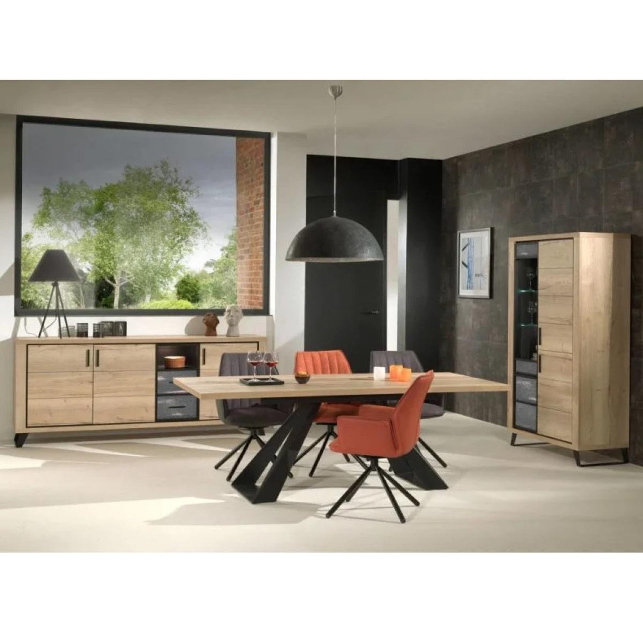 Voir la diapositive 3 : JLC KREATION Meuble tv contemporain 2 portes 1 tiroir 180 cm + led pero