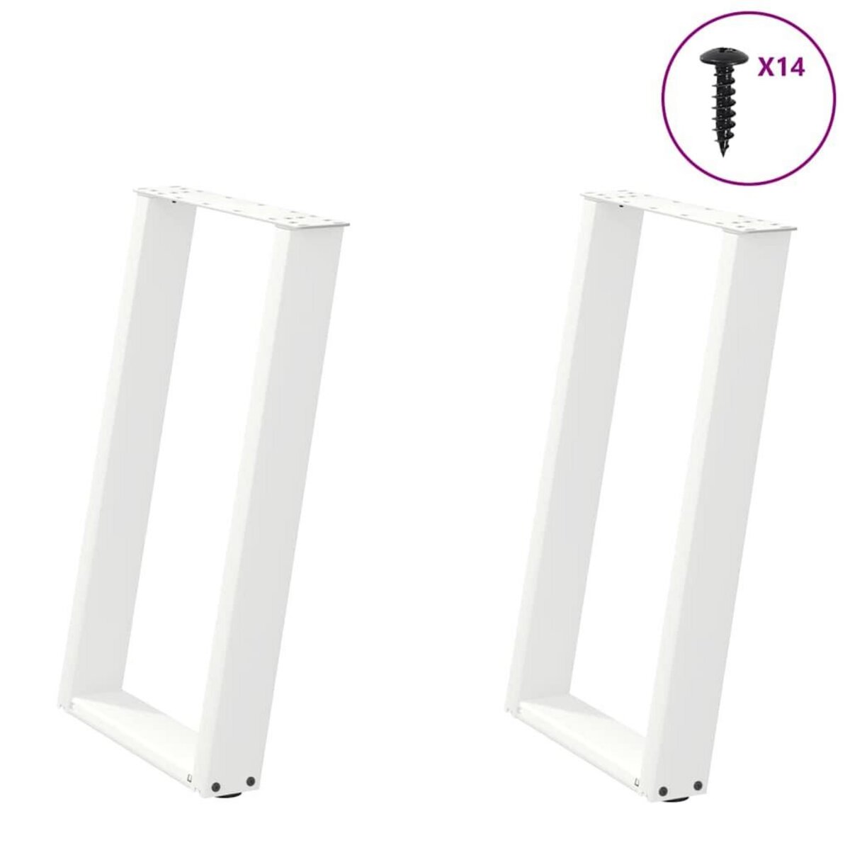 VIDAXL Pieds de table a manger forme de U 2 pcs blanc 50x(72-73) cm