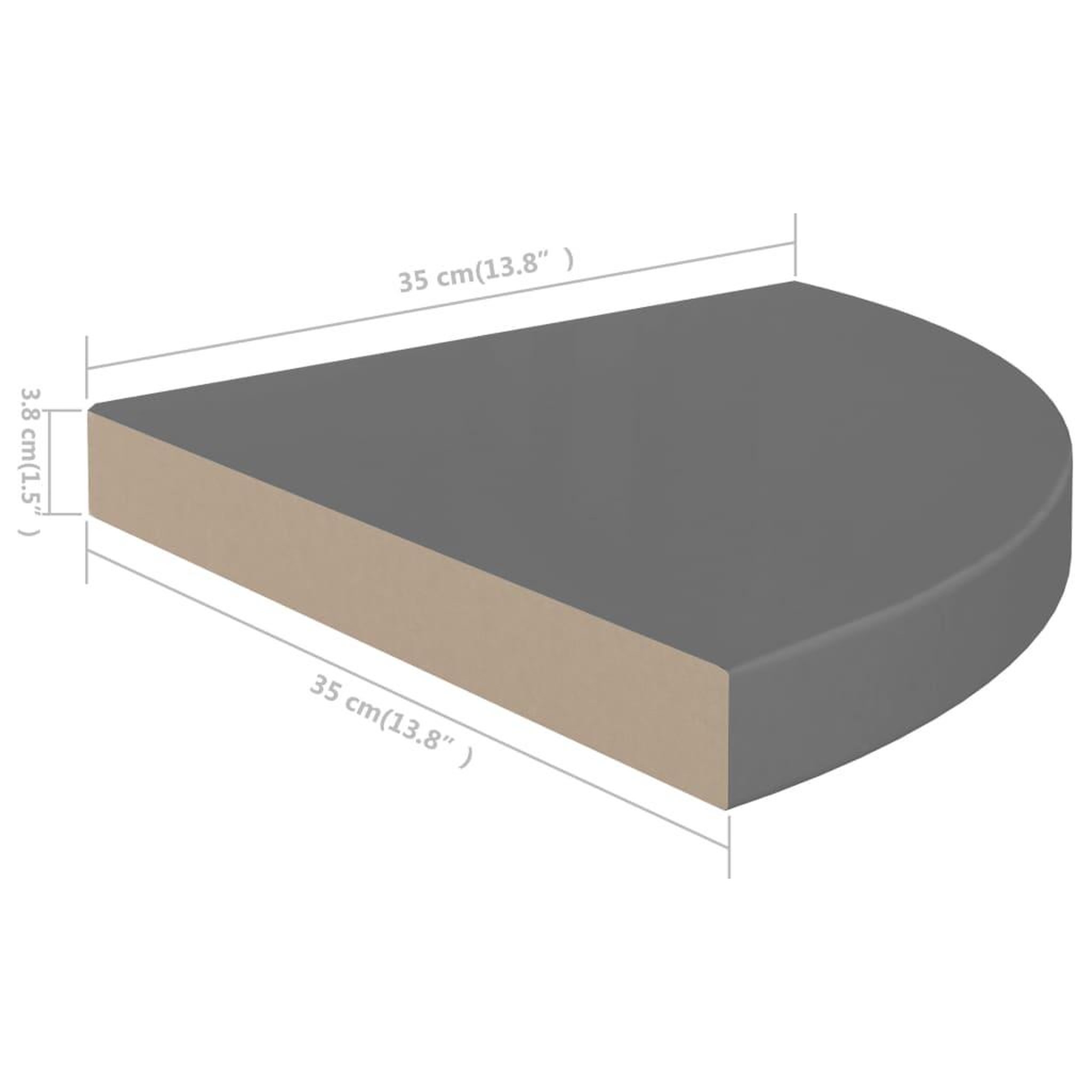Voir la diapositive 6 : VIDAXL Etagere d'angle flottante gris brillant 35x35x3,8 cm MDF