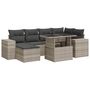 Voir la diapositive 2 : VIDAXL Salon de jardin avec coussins 7 pcs gris clair resine tressee