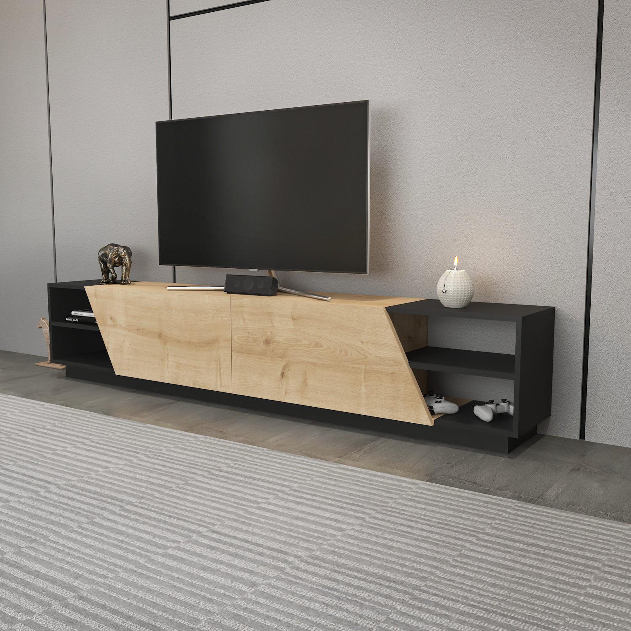 Voir la diapositive 3 : Habitat et Jardin Meuble tv en bois  rhodes  - 240 x 37 x 47 cm - beige