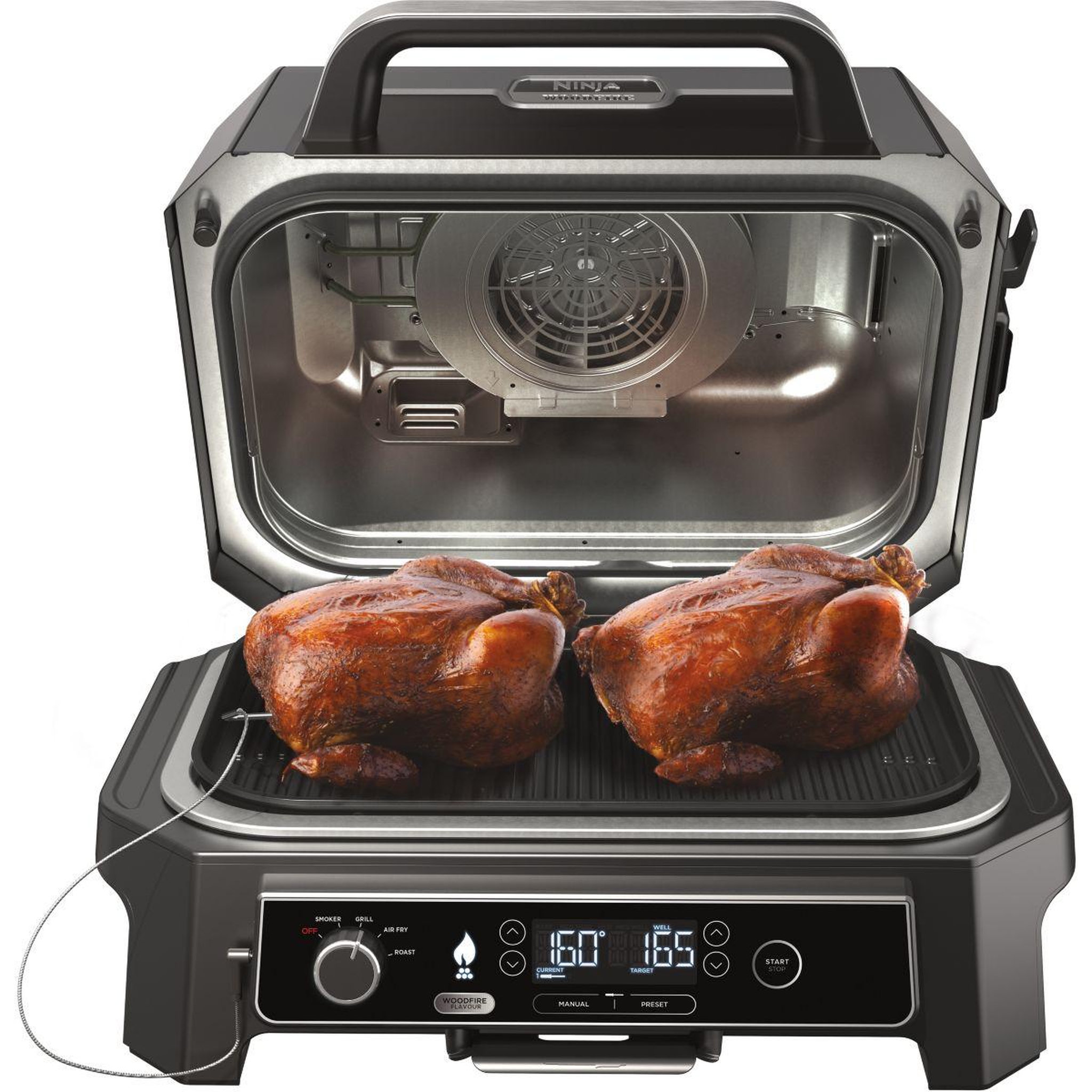 Voir la diapositive 4 : NINJA Barbecue électrique Woodfire OG850EU  Pro XL avec thermosonde 50x40 cm