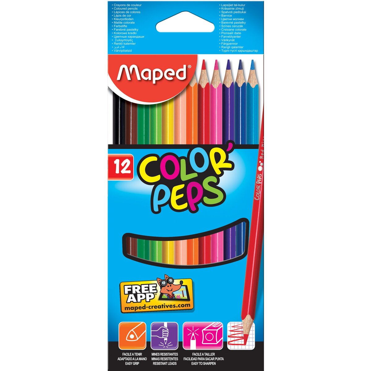 MAPED Crayons de couleur x12 - Color Peps