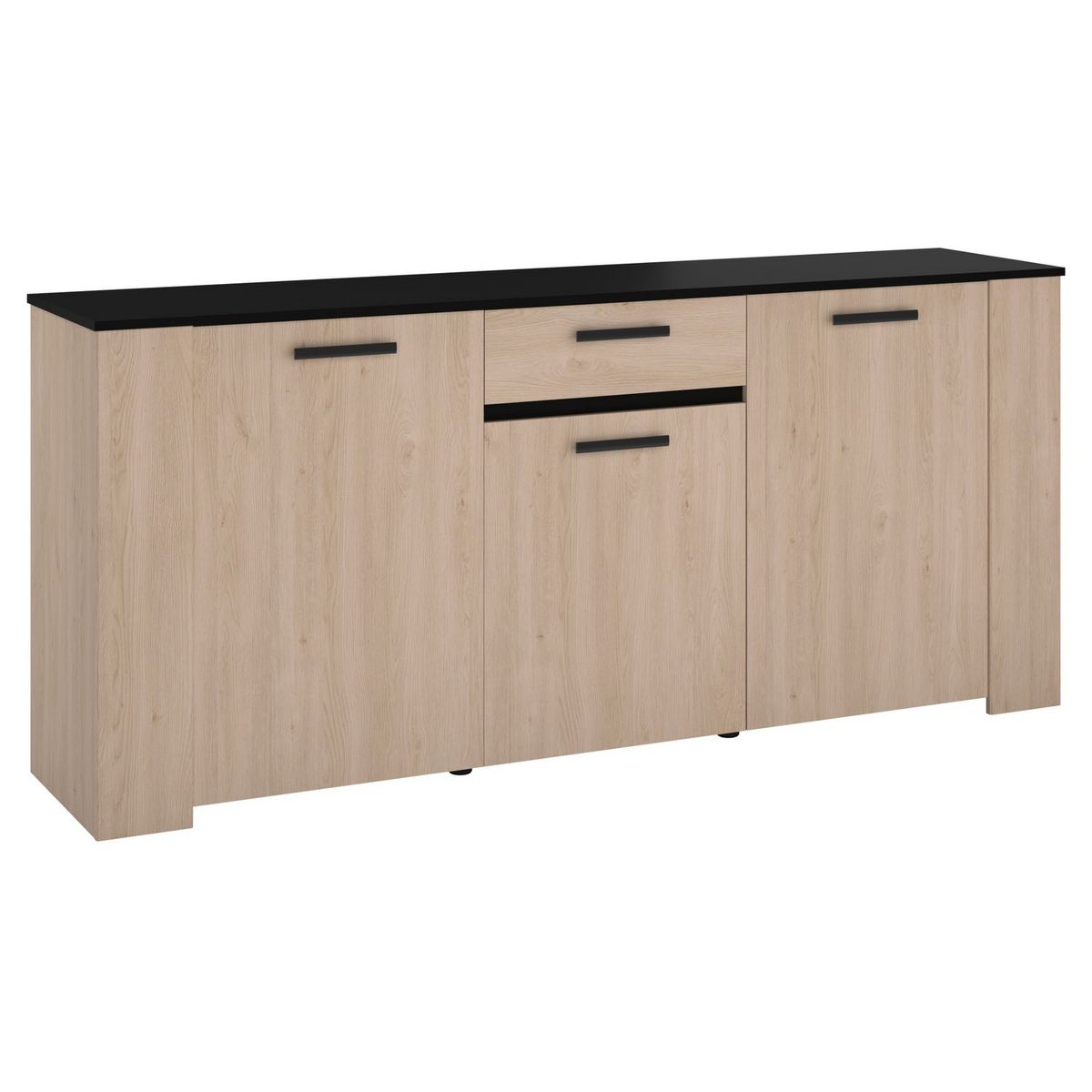 Ensemble table de séjour extensible L157/207 cm + buffet 3 portes + buffet haut LOLA