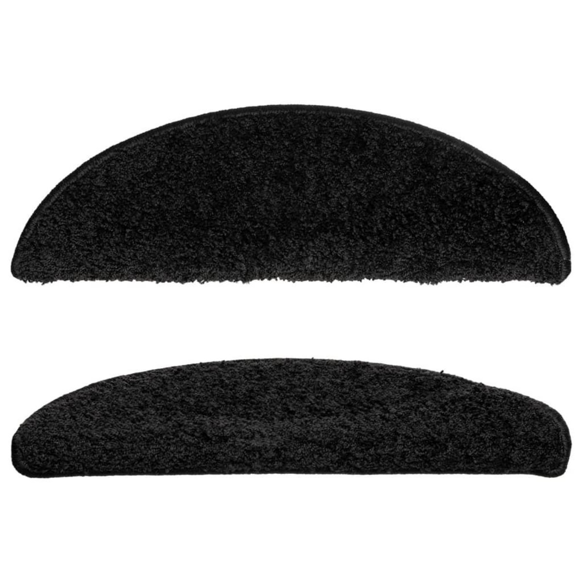 VIDAXL Tapis d'escalier 15 pcs noir 56x17x3 cm