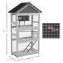 Voir la diapositive 3 : PAWHUT Volière grande cage à oiseaux en bois - 3 portes, toit bitumé double pente, échelle, perchoirs, nichoir, plateau - gris