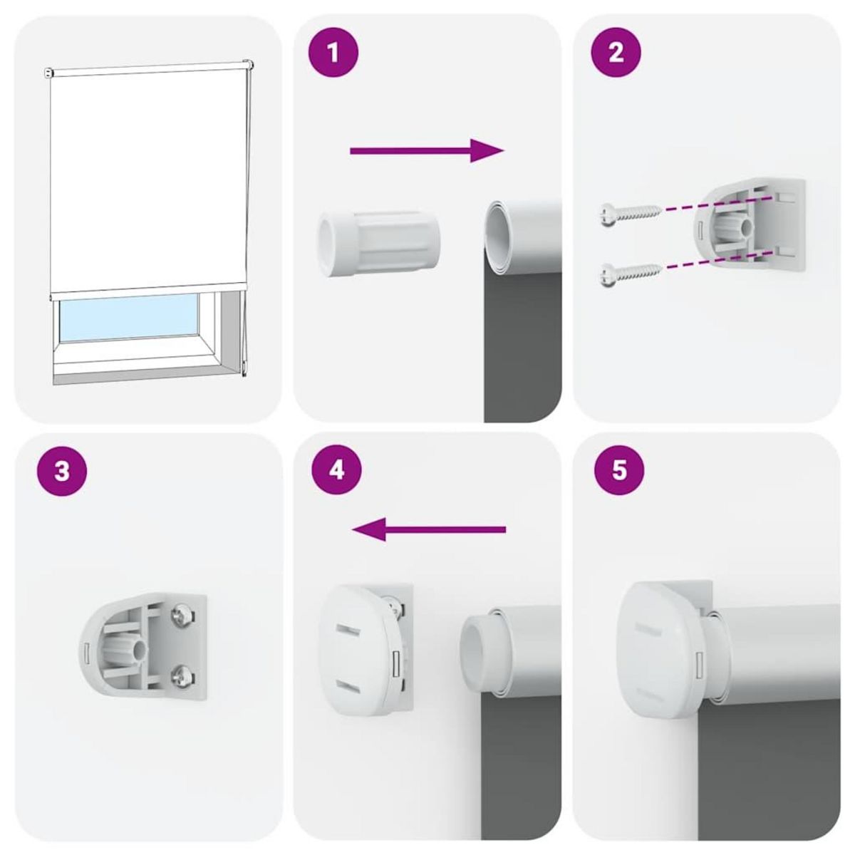 VIDAXL Store enrouleur occultant largeur du tissu 45,7 cm polyester