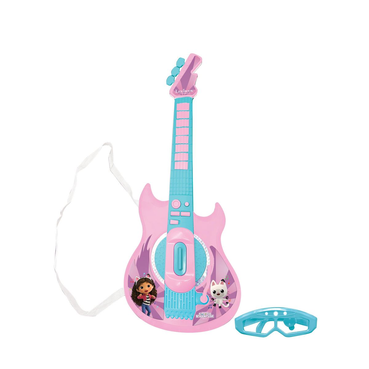Lexibook Guitare Électronique Lumineuse avec lunettes et micro Gabby et la maison magique