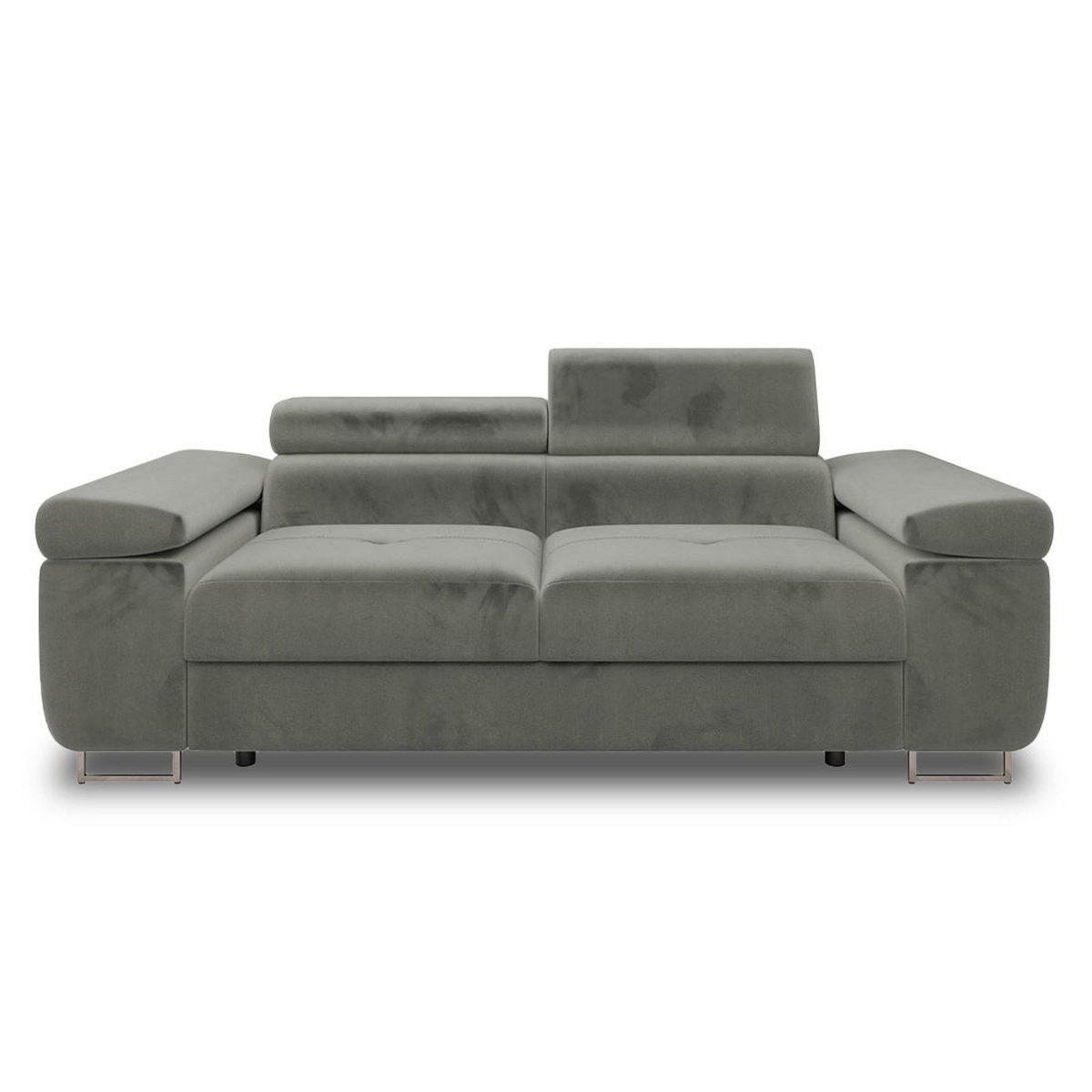 BEST MOBILIER Pablo - canapé droit 2 places avec têtières ajustables - en velours