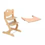 TISSI Chaise haute avec plateau en bois naturel