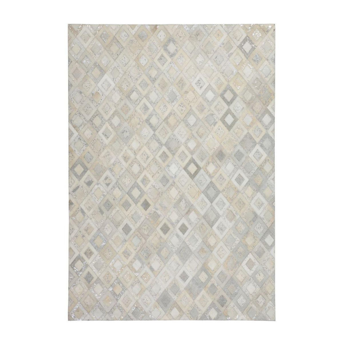 Paris Prix Tapis en Cuir Effet Métallique  Spark  Gris & Argent