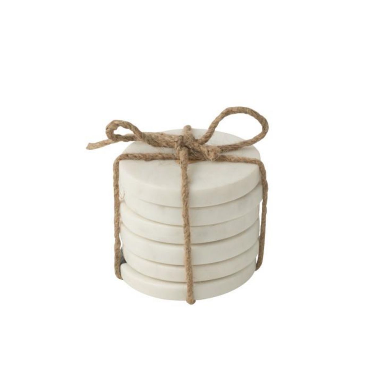 Paris Prix Lot de 6 Dessous de Verre en Marbre  Marci  10cm Blanc