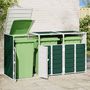 Voir la diapositive 3 : VIDAXL Rangement a roulettes pour poubelles pour trois bacs vert acier
