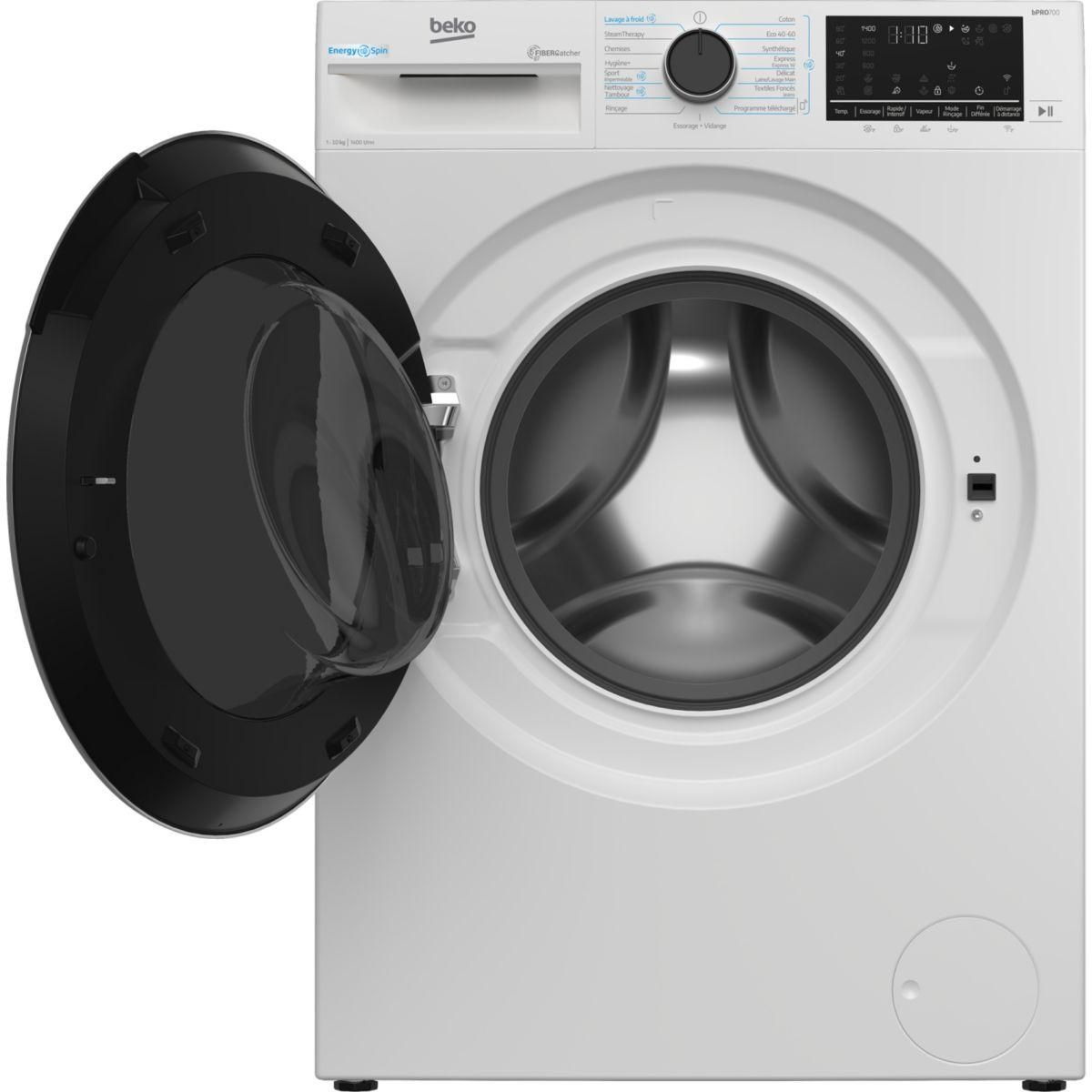 Beko Lave linge hublot B7WFT6104019W EnergySpin FiberCatcher
