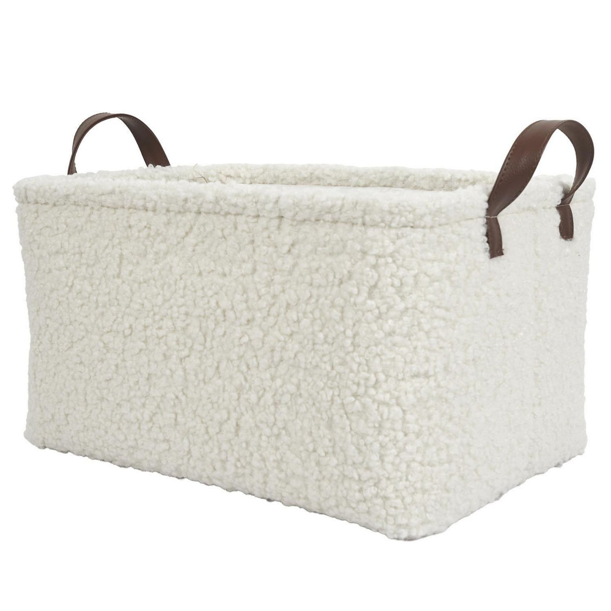 The Home Deco Factory Lot de 3 paniers de rangement en bouclette - Blanc
