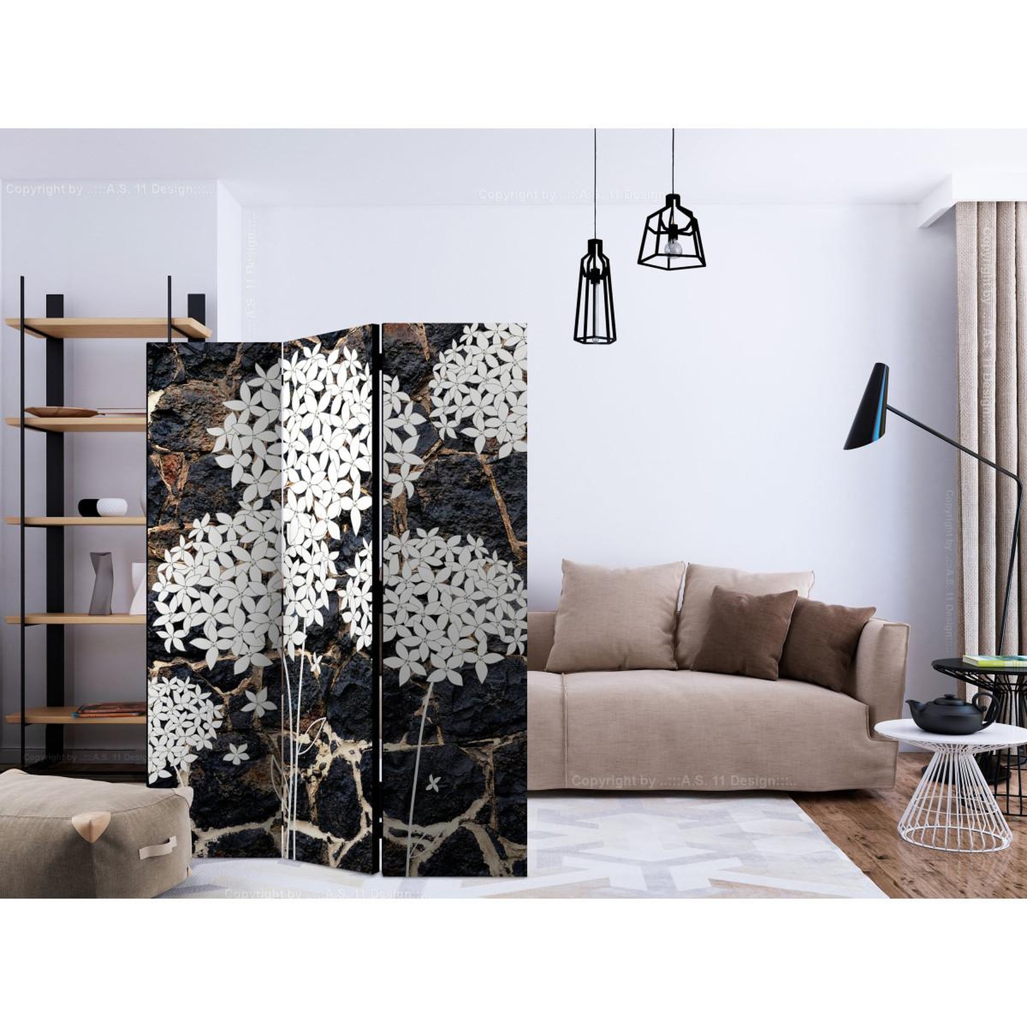 Voir la diapositive 2 : Paris Prix Paravent 3 volets  dark garden  135x172cm