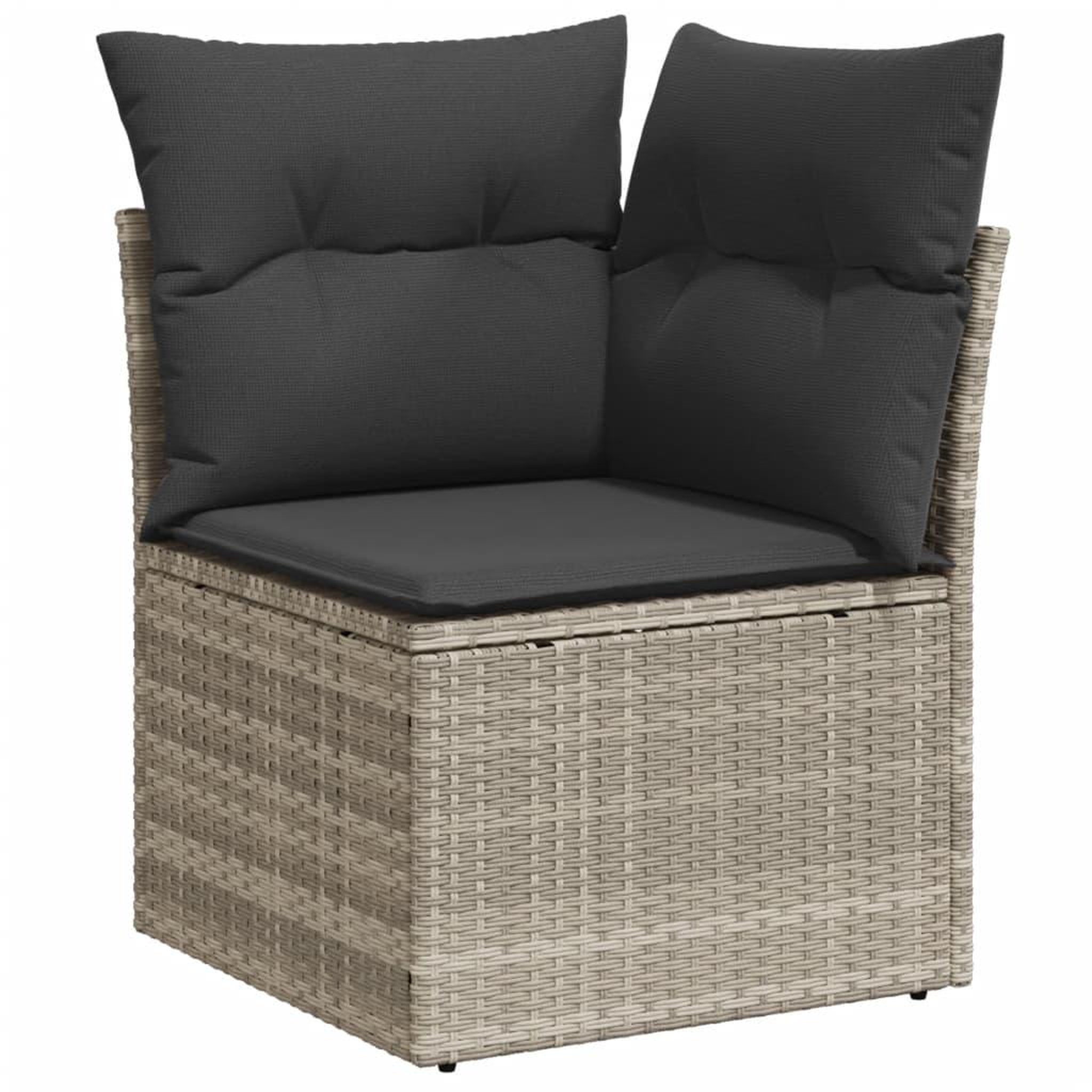 Voir la diapositive 5 : VIDAXL Salon de jardin avec coussins 7 pcs gris clair resine tressee