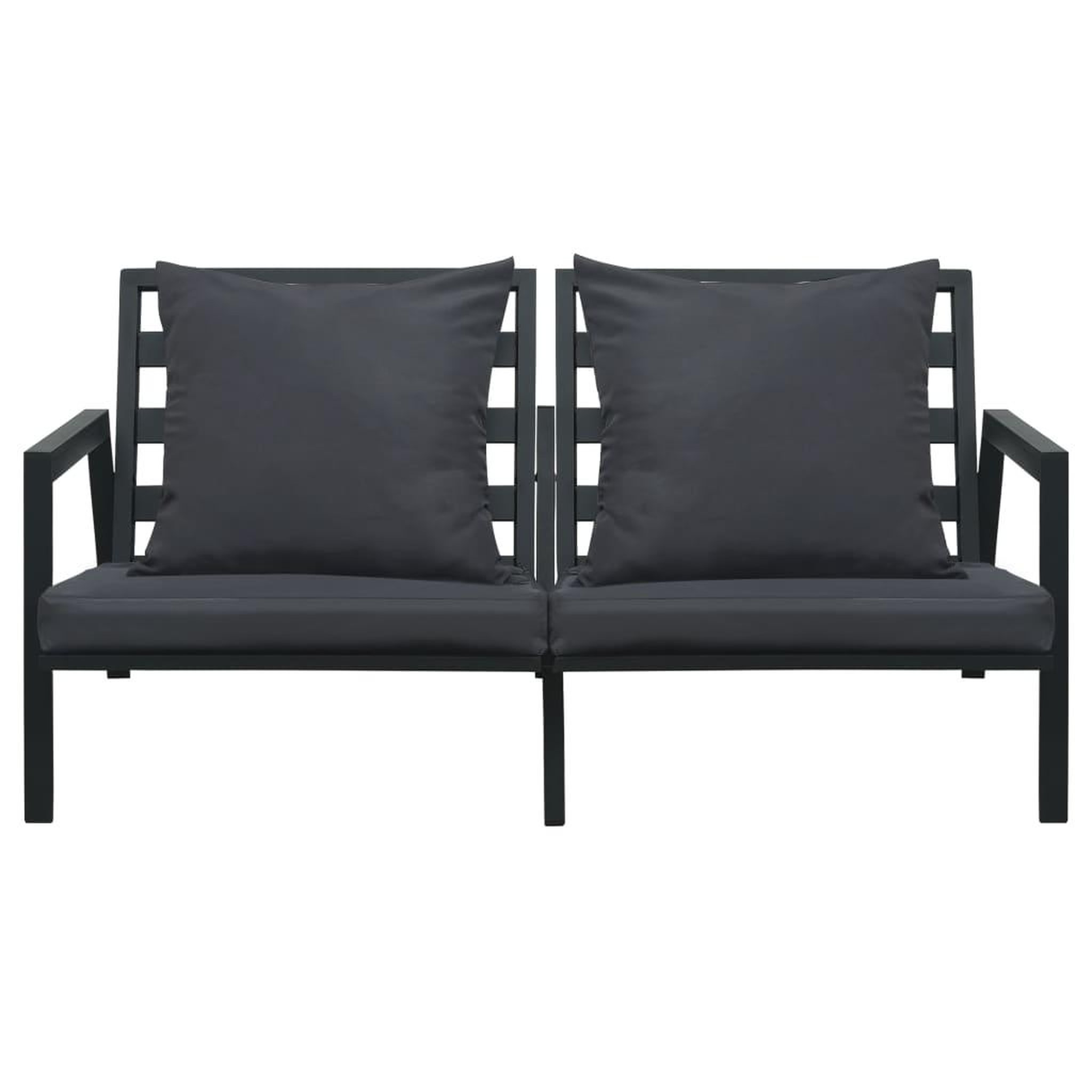Voir la diapositive 4 : VIDAXL Salon de jardin 5 pcs avec coussins aluminium gris fonce