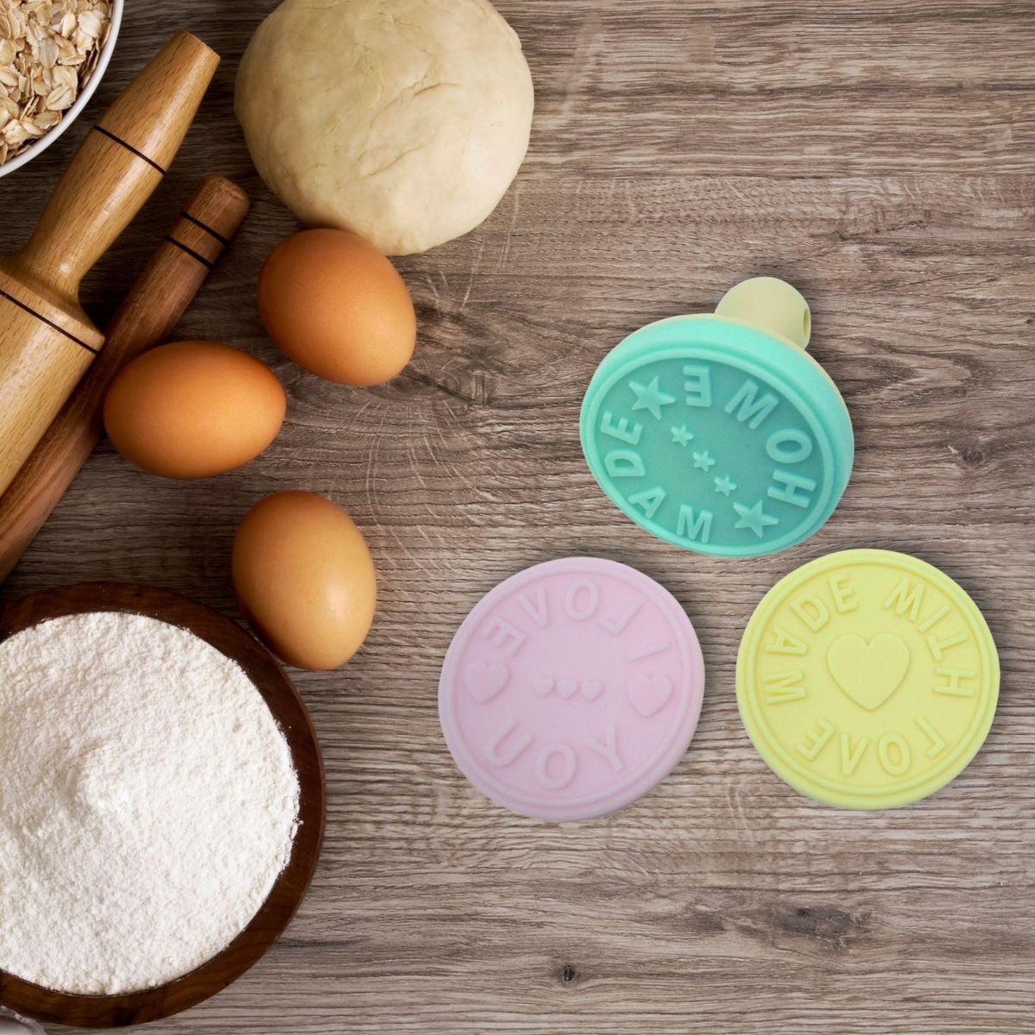Voir la diapositive 2 : ZENKER Lot de 3 tampons à pâtisserie pour biscuits zenker