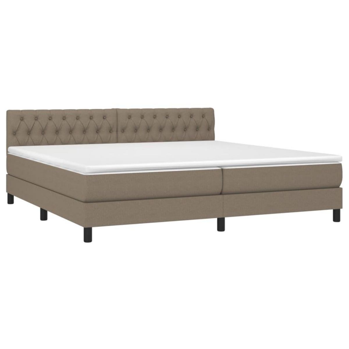 VIDAXL Sommier a lattes de lit et matelas et LED Taupe 200x200cm Tissu