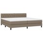 Voir la diapositive 3 : VIDAXL Sommier a lattes de lit et matelas et LED Taupe 200x200cm Tissu