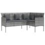 Voir la diapositive 3 : VIDAXL Ensemble de canapes en L 5pcs avec coussins resine tressee gris