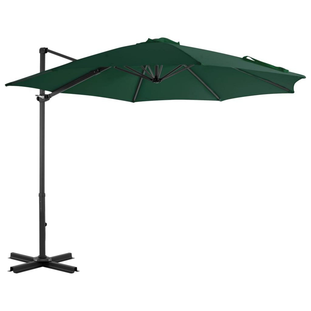 VIDAXL Parasol de jardin en porte-a-faux et poteau en aluminium vert