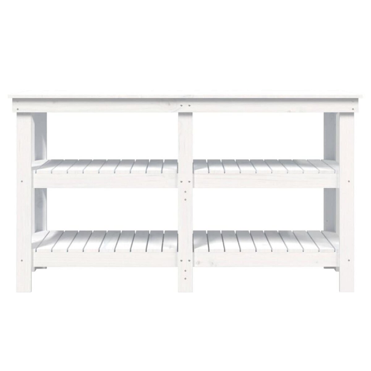 VIDAXL Banc de travail Blanc 142,5x50x80 cm Bois de pin massif