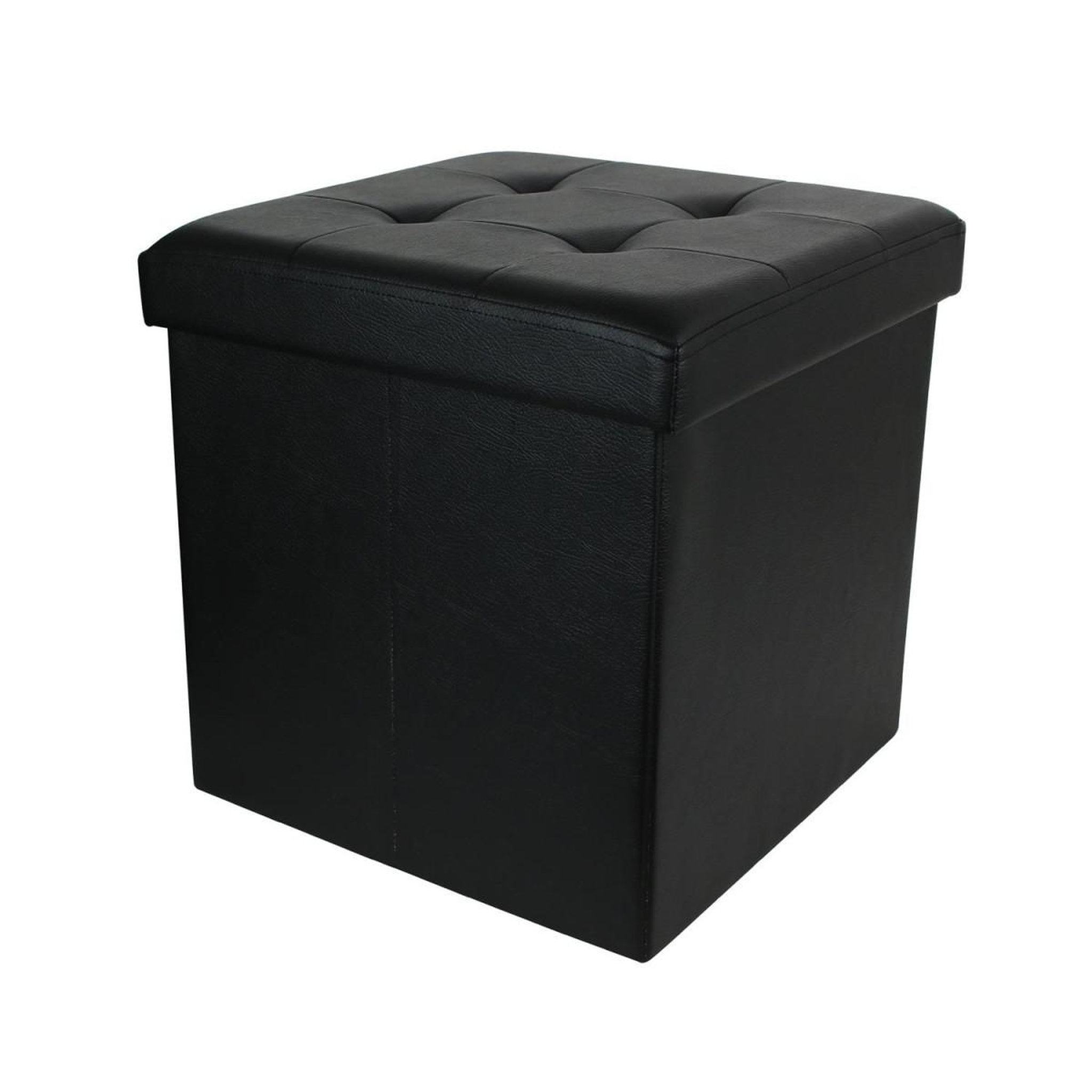 The Home Deco Factory Pouf coffre pliable capitonné  cesaro  37cm noir