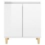 Voir la diapositive 5 : VIDAXL Buffet avec pieds en bois blanc brillant bois d'ingenierie
