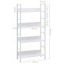 Voir la diapositive 6 : VIDAXL Bibliotheque a 4 niveaux blanc 60x27,6x124,5 cm bois ingenierie