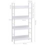 Voir la diapositive 6 : VIDAXL Bibliotheque a 4 niveaux blanc 60x27,6x124,5 cm bois ingenierie