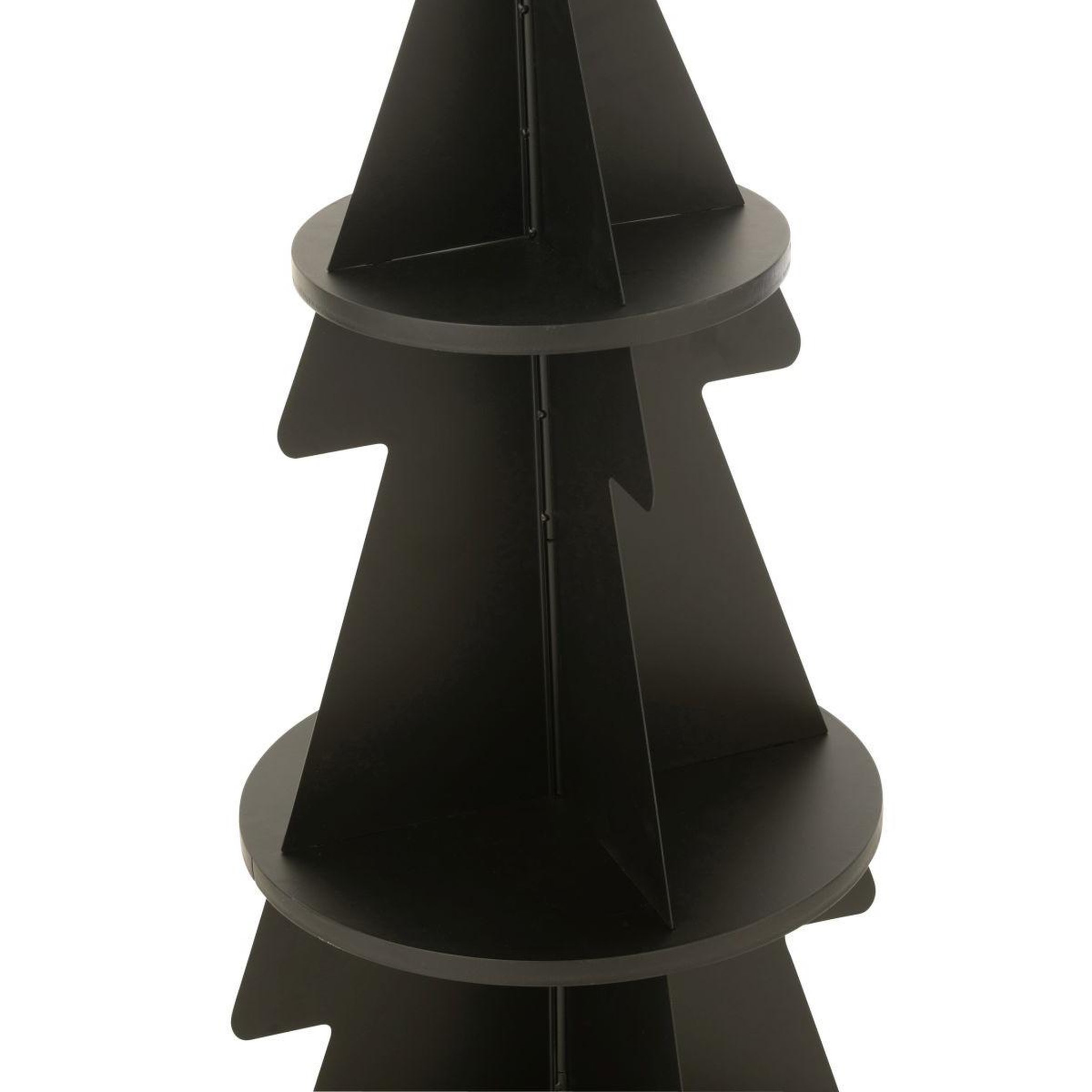 Voir la diapositive 2 : J-LINE Étagère sapin 3 niveaux  xmas  120cm noir