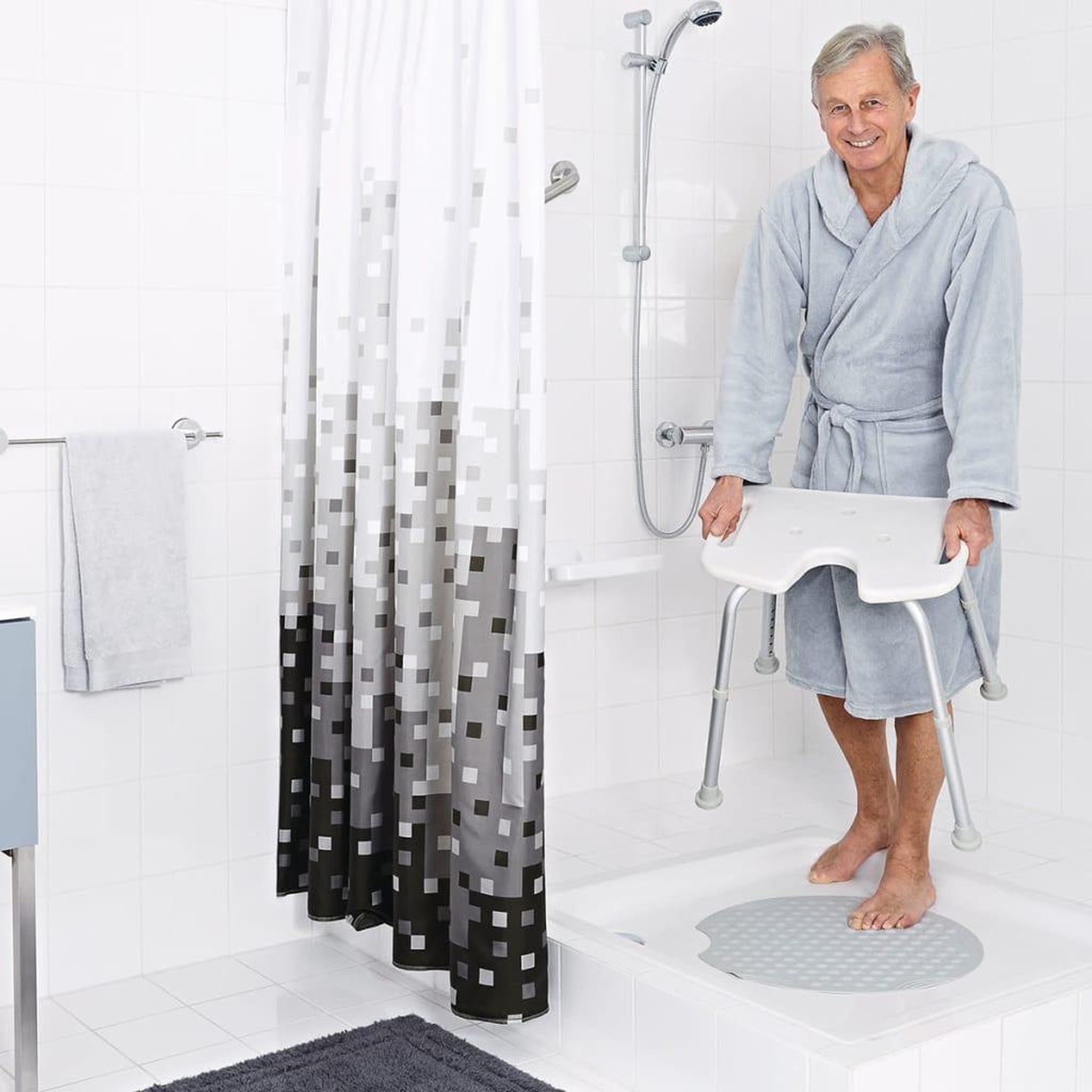 Voir la diapositive 2 : RIDDER RIDDER Tabouret de baignoire Blanc 150 kg A0050501