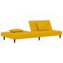 Voir la diapositive 5 : VIDAXL Canape-lit a 2 places avec deux oreillers Jaune Velours