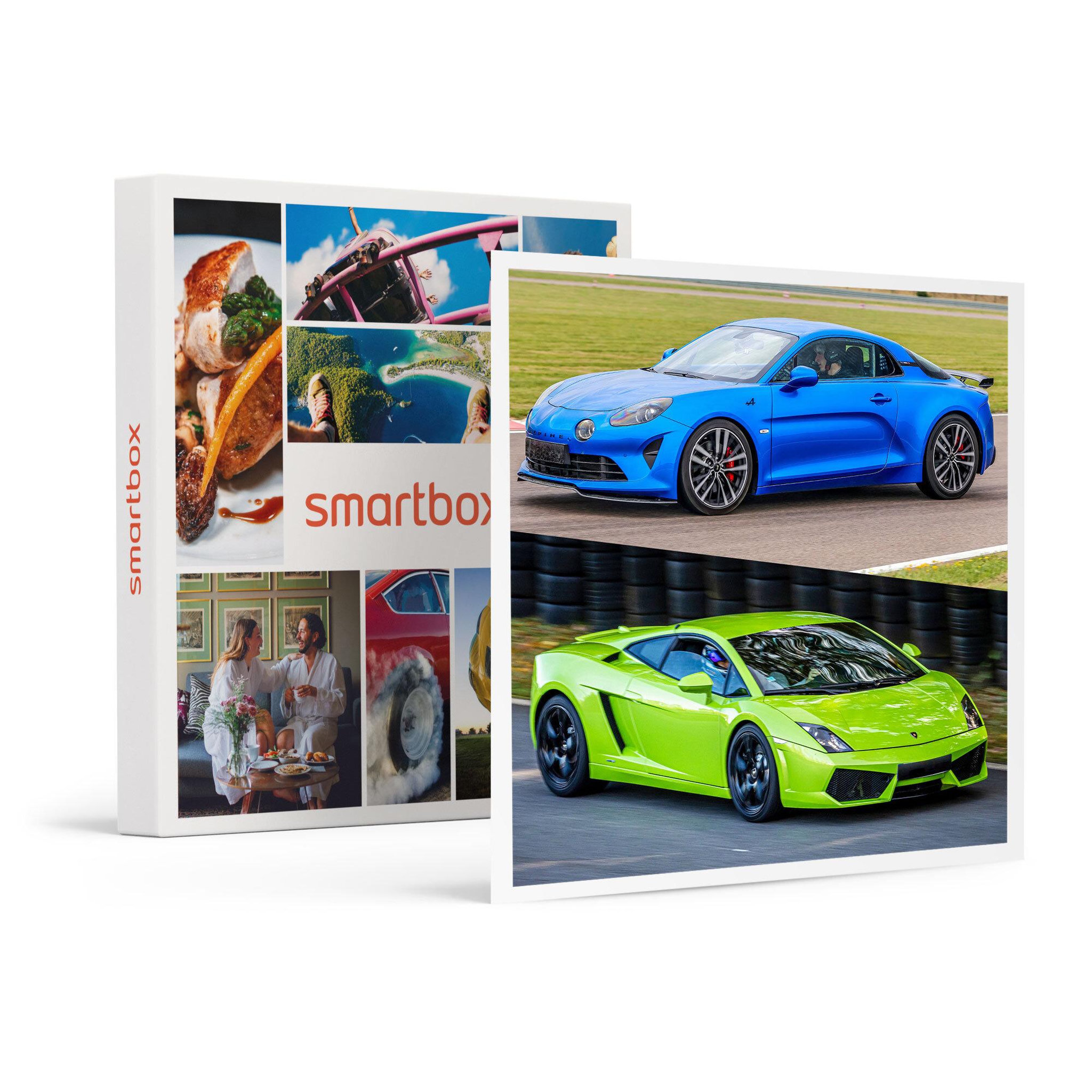 Voir la diapositive 1 : Smartbox Stage de pilotage multivolant : 2 tours en Alpine et 2 tours en Lamborghini Gallardo sur le circuit du Luc - Coffret Cadeau Sport & Aventure