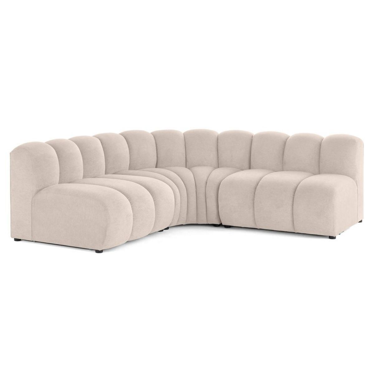 LISA DESIGN Debbie - canapé modulable d'angle réversible 4 places sans accoudoirs en tissu texturé