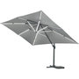 Voir la diapositive 4 : Habitat et Jardin Parasol jardin déporté LED Alu  Sun 3 Luxe  - Carré - 3 x 3 m - Coloris gris - Dalles lestées incluses