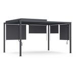 ID MARKET Pergola bioclimatique lames orientables acier 3x4 M et 4 stores gris anthracite