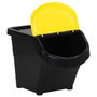 Voir la diapositive 3 : VIDAXL Poubelles empilables avec couvercles 3 pcs noir PP 78 L