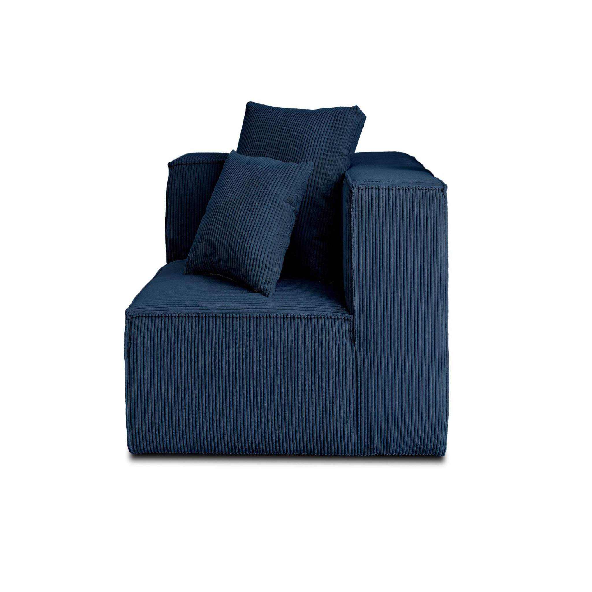 Voir la diapositive 5 : LISA DESIGN Colombine - module d'assise d'angle réversible - en velours côtelé