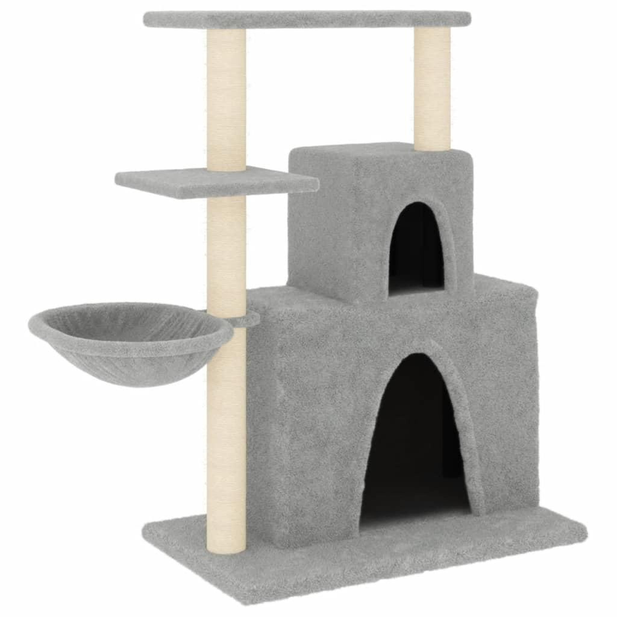 Voir la diapositive 2 : VIDAXL Arbre a chat avec griffoirs en sisal Gris clair 83 cm