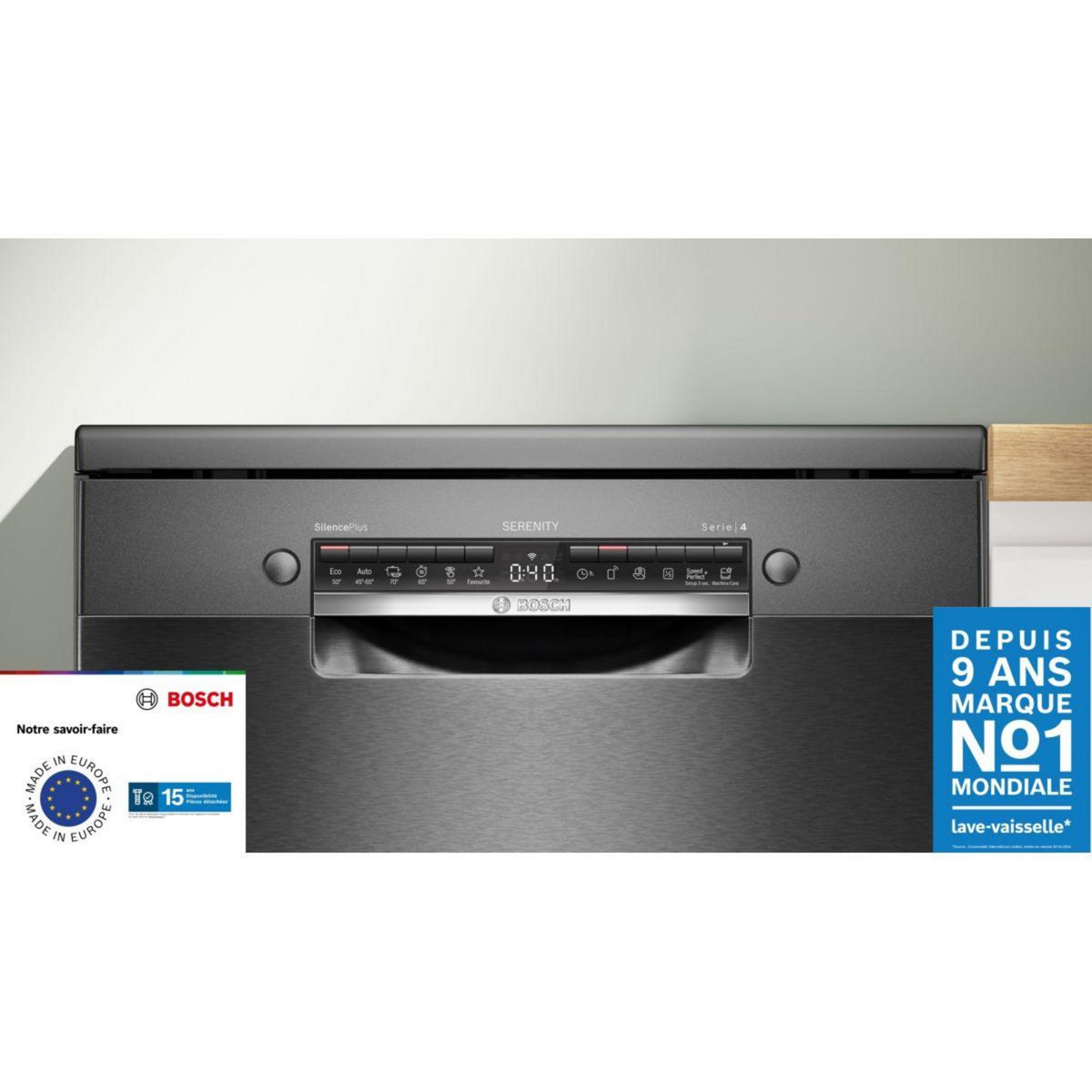 BOSCH Lave vaisselle 60 cm SMS4EMC25E Serenity Série 4 Silence Plus