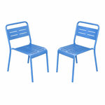 CONCEPT USINE Ensemble de 2 chaises de jardin empilables bleues BERGAME