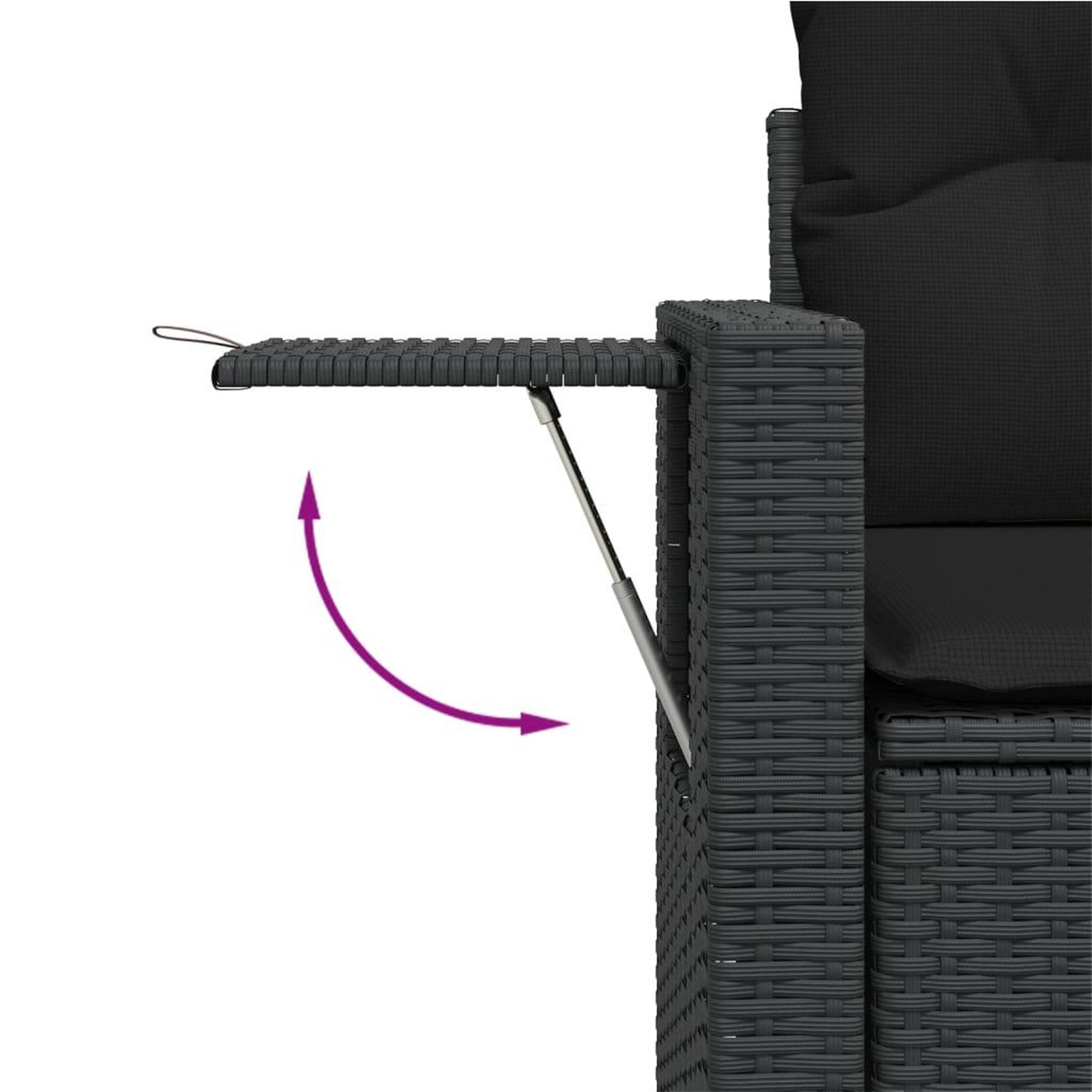 Voir la diapositive 5 : VIDAXL Salon de jardin 7 pcs avec coussins noir resine tressee